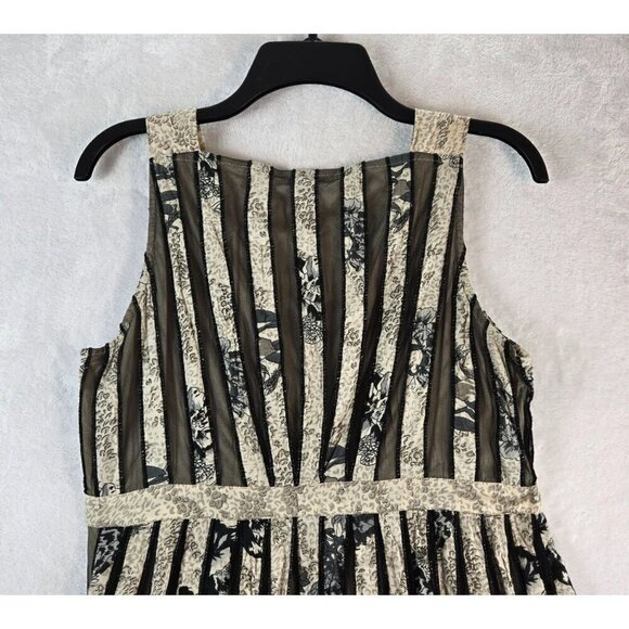 Adolfo Dominguez Ribbon Dress Skater Cocktail Party Sleeveless Sz 10 Above Knee - Picture 6 of 8